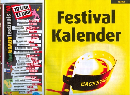 De festival kalender van de NL